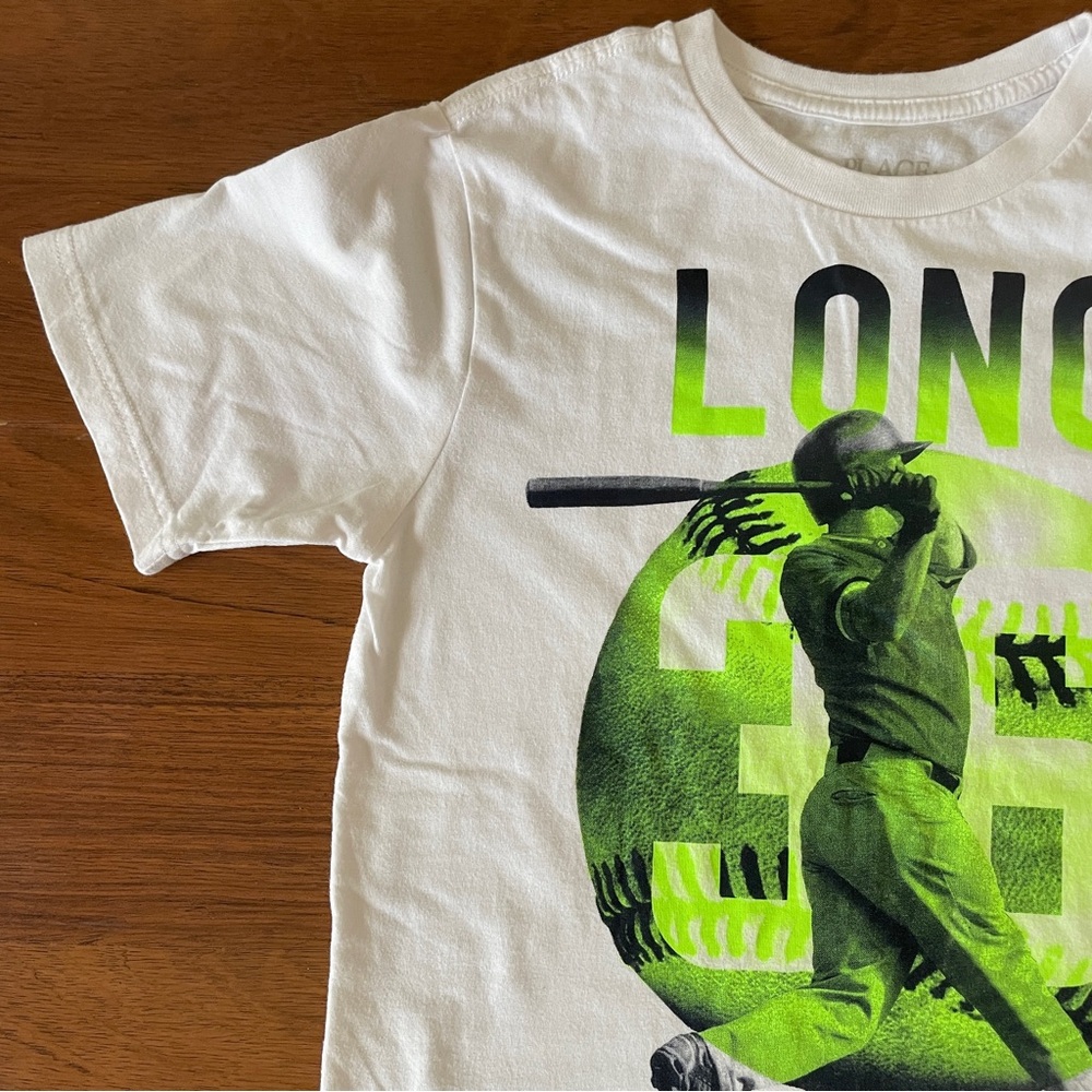 Children’s Place Youth Medium Long Gone Baseball Graphic T-Shirt White - Picture 3 of 11